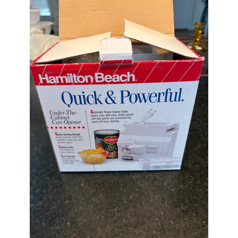 Vintage Hamilton Beach 76400 Power Opener Under Cabinet Can Bottle & Bag - NIB